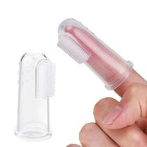 Escova Dente Massageadora De Dedo P/ Bebê Silicone C/ Estojo