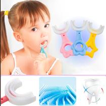 Escova Dentes Infantil em Silicone - Formato "U" 360 Graus