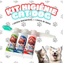 Escova Descartável Creme Dental Cat Dog Pet