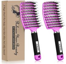 Escova desembaraçadora KTKUDY Boar Bristle Hairbrush para adultos e crianças Escova desembaraçadora KTKUDY Boar Bristle Hairbrush para adultos e crianças