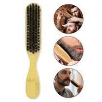 Escova Disfarce Degradê Barba Bigode e Cabelo Cabo Madeira Barbeiro Barbearia Cabeleireiro Masculino Homens