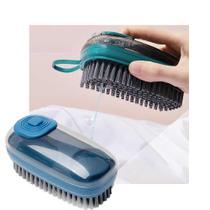 Escova Dispenser Limpeza multifuncional 3 em 1 Reutilizavel Limpa Roupas Louças