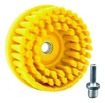Escova drill cerdas médias amarela solta sujidades detailer Escova drill cerdas médias amarela solta sujidades detailer