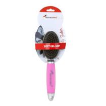Escova dupla cabo em gel m rosa para cães e gatos germanhart