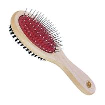 Escova Dupla Napi para Cães e Gatos com Cabo de Madeira - Tamanho M Escova Dupla Napi para Cães e Gatos com Cabo de Madeira - Tamanho M