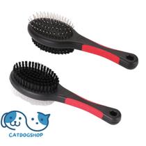 Escova Dupla para Cães e Gatos com Cabo Emborrachado Tutelo Escova Dupla para Cães e Gatos com Cabo Emborrachado Tutelo