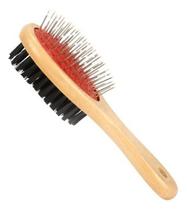 Escova Dupla Para Pets Cachorro E Gato Desembaraça Tira Pelos Penteia Cabo De Madeira Escova Dupla Para Pets Cachorro E Gato Desembaraça Tira Pelos Penteia Cabo De Madeira