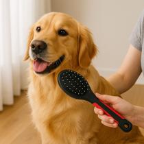 Escova Dupla Remover Pulga Higiene Pente Pet Cachorro Gato Desembaraça Pelo Longo Limpeza Shampoo