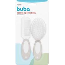 Escova e Pente Baby Cerdas Macias (0m+) Cinza - Buba Escova e Pente Baby Cerdas Macias (0m+) Cinza - Buba