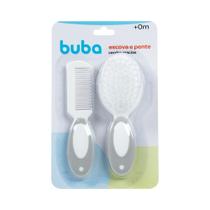 Escova E Pente Baby Cerdas Macias Cor Cinza Buba 12641 Escova E Pente Baby Cerdas Macias Cor Cinza Buba 12641