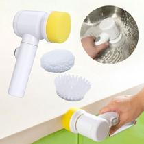 Escova Elétrica de Limpeza 5 em 1 Sem Fio Limpador Multiuso Prático Com Mais Duas Cabeças de Escova
