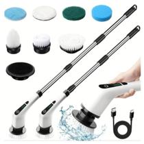 Escova Elétrica Mop Giratorio Escovão de Limpeza Multiuso Cabo Extensor Banheiro Cozinha Escova Elétrica Mop Giratorio Escovão de Limpeza Multiuso Cabo Extensor Banheiro Cozinha