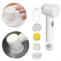 Escova Elétrica Multiuso Recarregável Para Louças Porta Detergente Compacta