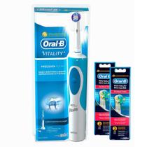Escova Elétrica Oral-B Vitality Precision Clean - 110v + 2 Refil Floss Action C/2 Un