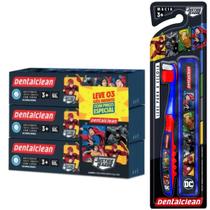 Escova escolar + 3 gel dental herois com fluor - dentalclean Escova escolar + 3 gel dental herois com fluor - dentalclean