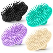Escova esfoliante de couro cabeludo YEALIFE, pacote com 4 unidades para limpeza de caspa Escova esfoliante de couro cabeludo YEALIFE, pacote com 4 unidades para limpeza de caspa