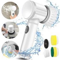 Escova esfregão elétrico 3 em 1 giratório portátil recarregável limpeza rápida