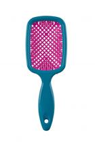 Escova Favo para Secador Secagem de Cabelo Ventilada Leve Reforçada Dompel - Azul e Rosa - Quadrada