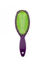 Escova Favo para Secador Secagem de Cabelo Ventilada Leve Reforçada Dompel - Verde e Roxo - Oval
