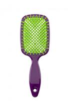 Escova Favo para Secador Secagem de Cabelo Ventilada Leve Reforçada Dompel - Verde e Roxo - Quadrada Escova Favo para Secador Secagem de Cabelo Ventilada Leve Reforçada Dompel - Verde e Roxo - Quadrada