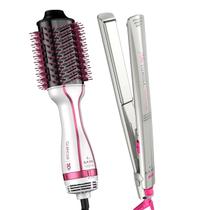 Escova Gama Italy 4 Em 1 Ceramica Ion Secadora Alisadora Volume 1300w Cabelo Umido Glamour Pink Prancha 430ºf News