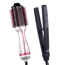 Escova Gama Italy 4 Em 1 Ceramica Ion Secadora Alisadora Volume 1300w Cabelo Umido Glamour Pink Prancha 430ºf One