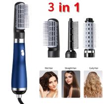 Escova giratória de ar quente com pente de secador de cabelo elétrico 3 em 1 Escova giratória de ar quente com pente de secador de cabelo elétrico 3 em 1