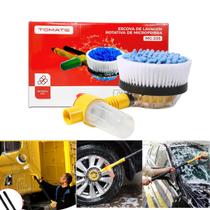 Escova Giratoria Lavagem Industrial Microfibra Pressão Carros Motos Paineis Solares Paredes