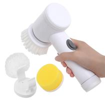 Escova Giratória Multiuso Recarregável com USB e 3 Cabeçotes Intercambiáveis para Limpeza Doméstica Escova Giratória Multiuso Recarregável com USB e 3 Cabeçotes Intercambiáveis para Limpeza Doméstica