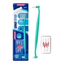 Escova Interdental Uno com Refil 0,5mm Cilíndrica Cabeça Cambiável Dentalclean