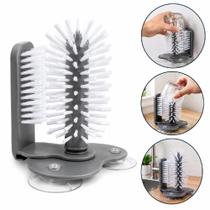 Escova lava copos 2 em 1 automatica com ventosas escovao duplo limpa garrafas bancada cozinha multiuso semiprofissional Escova lava copos 2 em 1 automatica com ventosas escovao duplo limpa garrafas bancada cozinha multiuso semiprofissional
