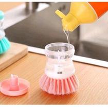 escova lava louça roupa tênis com recipiente de detergente dispense
