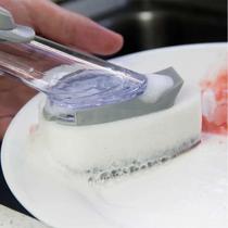 Escova Lava Louças com Porta Detergente Multiuso Plástico - Clink