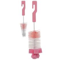 Escova lavar mamadeira bebê e bico c/esponjas buba - rosa Escova lavar mamadeira bebê e bico c/esponjas buba - rosa