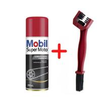 Escova Limpa Corrente + Mobil Super Moto Lubrificante
