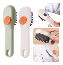 Escova Limpa Sapato Tenis Boné Roupa com Dispenser Reservatorio Sabão Liquido Sabonete