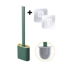Escova Limpar Vaso Sanitário Privada Banheiro + Reservatório + Placa Adesiva Cerdas Silicone Escova Limpar Vaso Sanitário Privada Banheiro + Reservatório + Placa Adesiva Cerdas Silicone