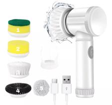 Escova Limpeza Elétrica Giratória Recarregável Usb 5 Em 1