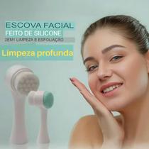 Escova Limpeza Facial 2 Em 1 Aparelho Massagem Esponja Cerdas Macias Dupla Face Escova De Limpeza De Cravos - Online
