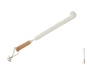 Escova Limpeza Flexível Comprida Jarras Com Cabo De Bambu Natural Branco Ajustável Mamadeira Potes
