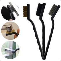 Escova Limpeza Pesada Kit 3 Escovas De Aço, Nylon E Latão Escova Limpeza Pesada Kit 3 Escovas De Aço, Nylon E Latão