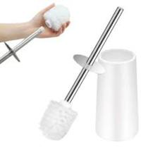 Escova Limpeza Sanitária Vaso Privada Banheiro Com Suporte BRANCO