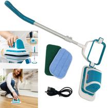 Escova Limpeza Sem Fio Eletrica Recarregavel 2 Em 1 Cabo Retratil Esfrega Poli Esponja Piso Casa Carro Ceramica Janela Parede Multiuso