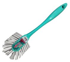 Escova longo alcance plastica noviça verde e rosa