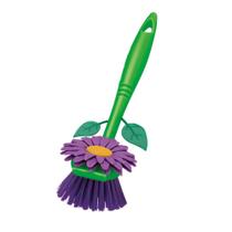 Escova Louça Multiuso Formato Flor Com Suporte Vaso CasaMia