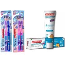 Escova Macia Stitch + Gel Regenerador Kids - Dentalclen