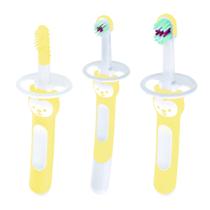 Escova Mam Brushes Trio Bebê 3+ Meses Amarela Escova Mam Brushes Trio Bebê 3+ Meses Amarela