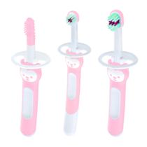 Escova Mam Brushes Trio Bebê 3+ Meses Rosa