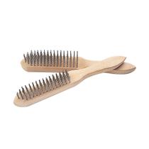 Escova manual de aço (cabo em madeira) 4x16 - 1212804 - Crownman