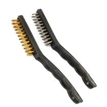 Escova Manual Kit Aço Latonado E Carbono Jogo C/ 2 Peças